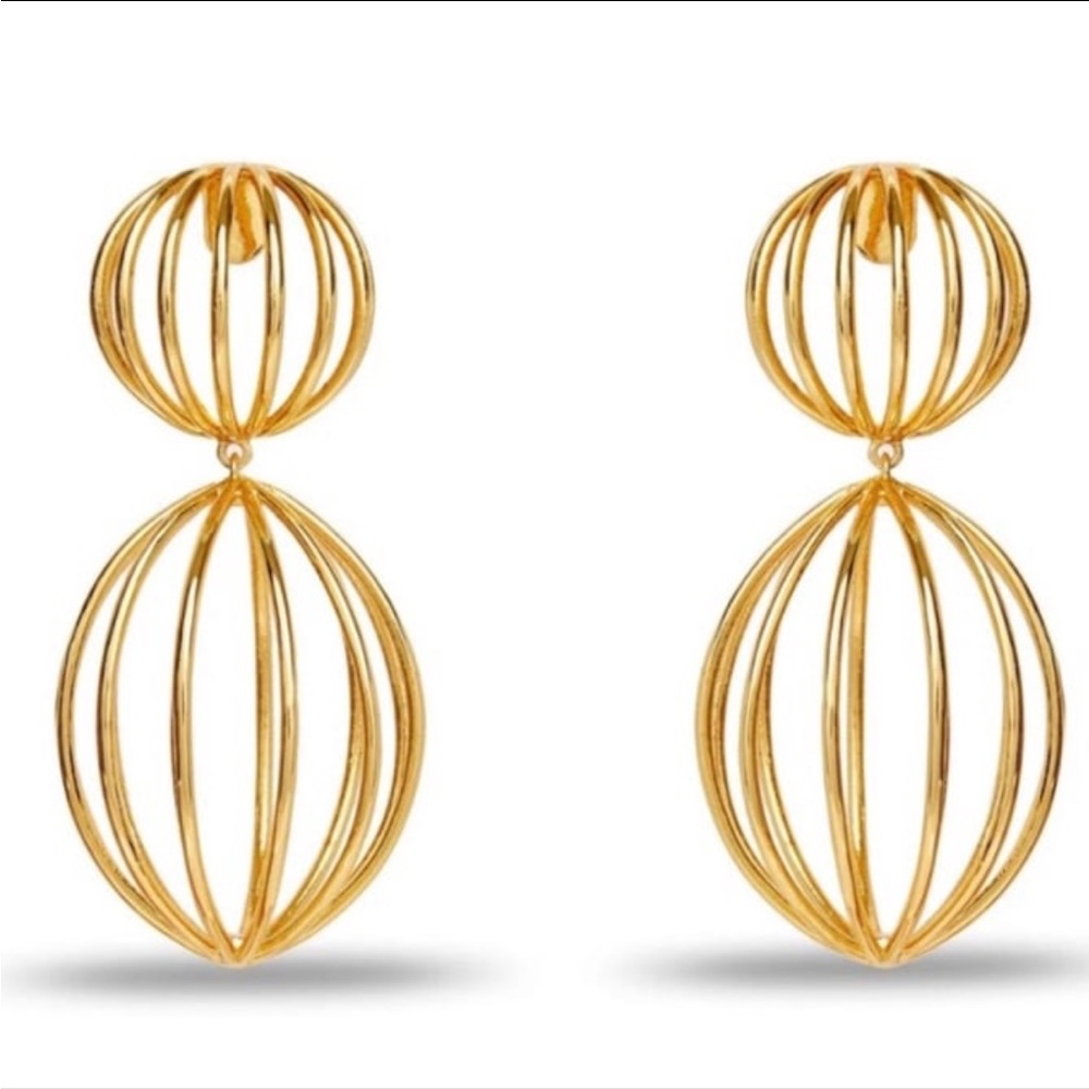 Lele Sadoughi Gold Birdcage Earrings